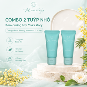 Mia's story Kem Dưỡng Da Tay Dầu Jojoba - Hương Mimosa - 30g - Combo 2 Tuýp Phục Hồi Da Khô Ráp - Chăm Sóc Móng Tay Chắc Khỏe